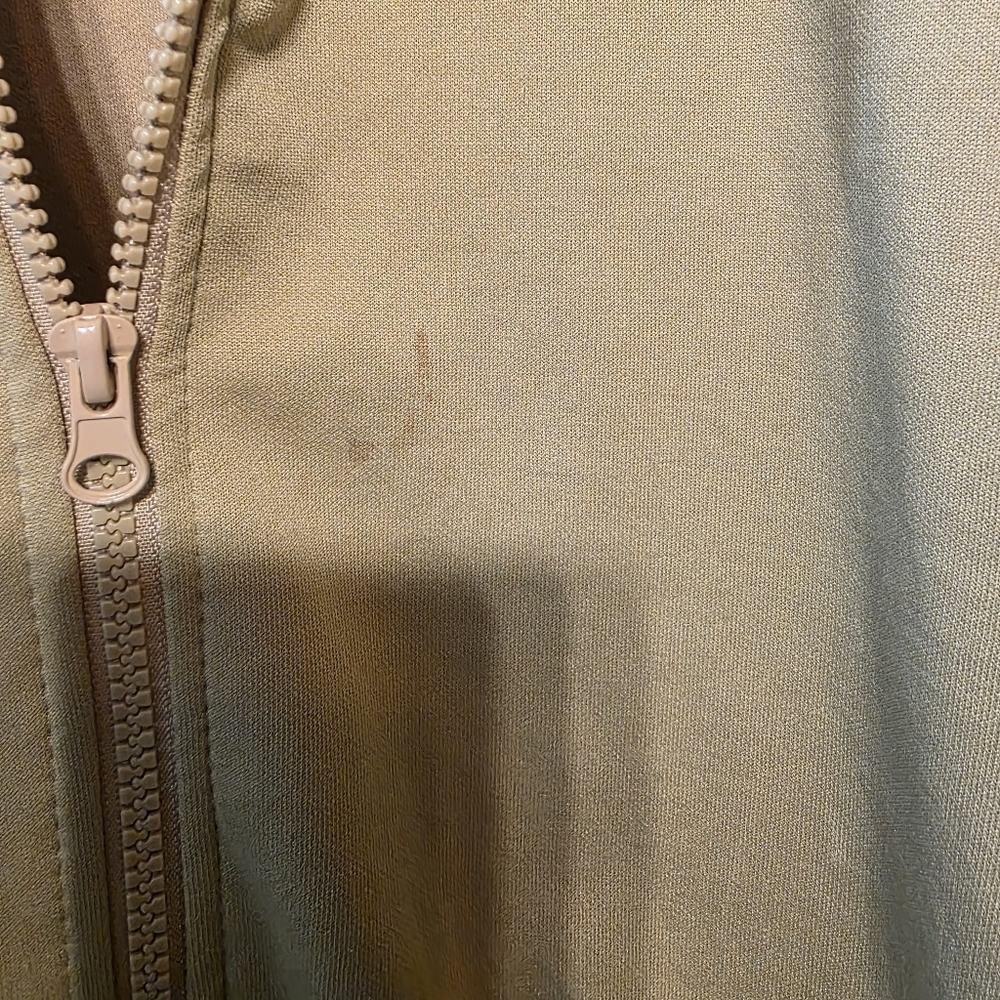 Men's Tan Zip-Up Sweater with Stripes - Picture 4 of 4